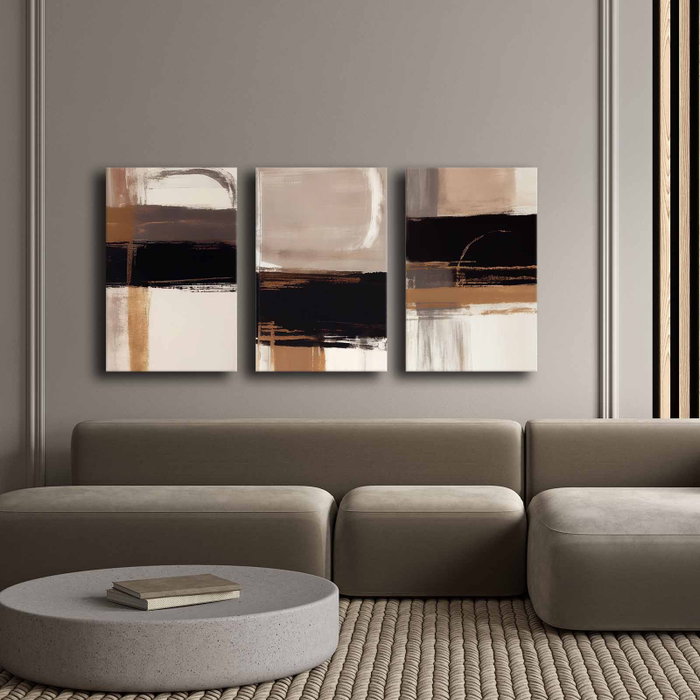 Wallity Conjunto de 3 Lienzos Decorativos Multicolor 45 x 70 cm